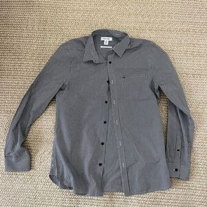 Calvin Klein black and white long sleeve shirt size medium mens button up A28